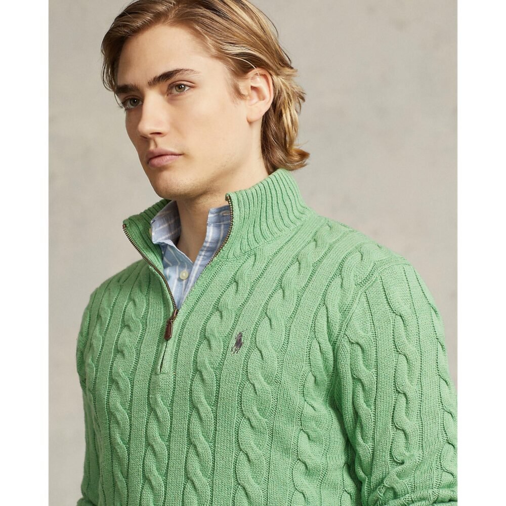 Polo Ralph Lauren - Cable Knit Cotton Sweater - Green Heather